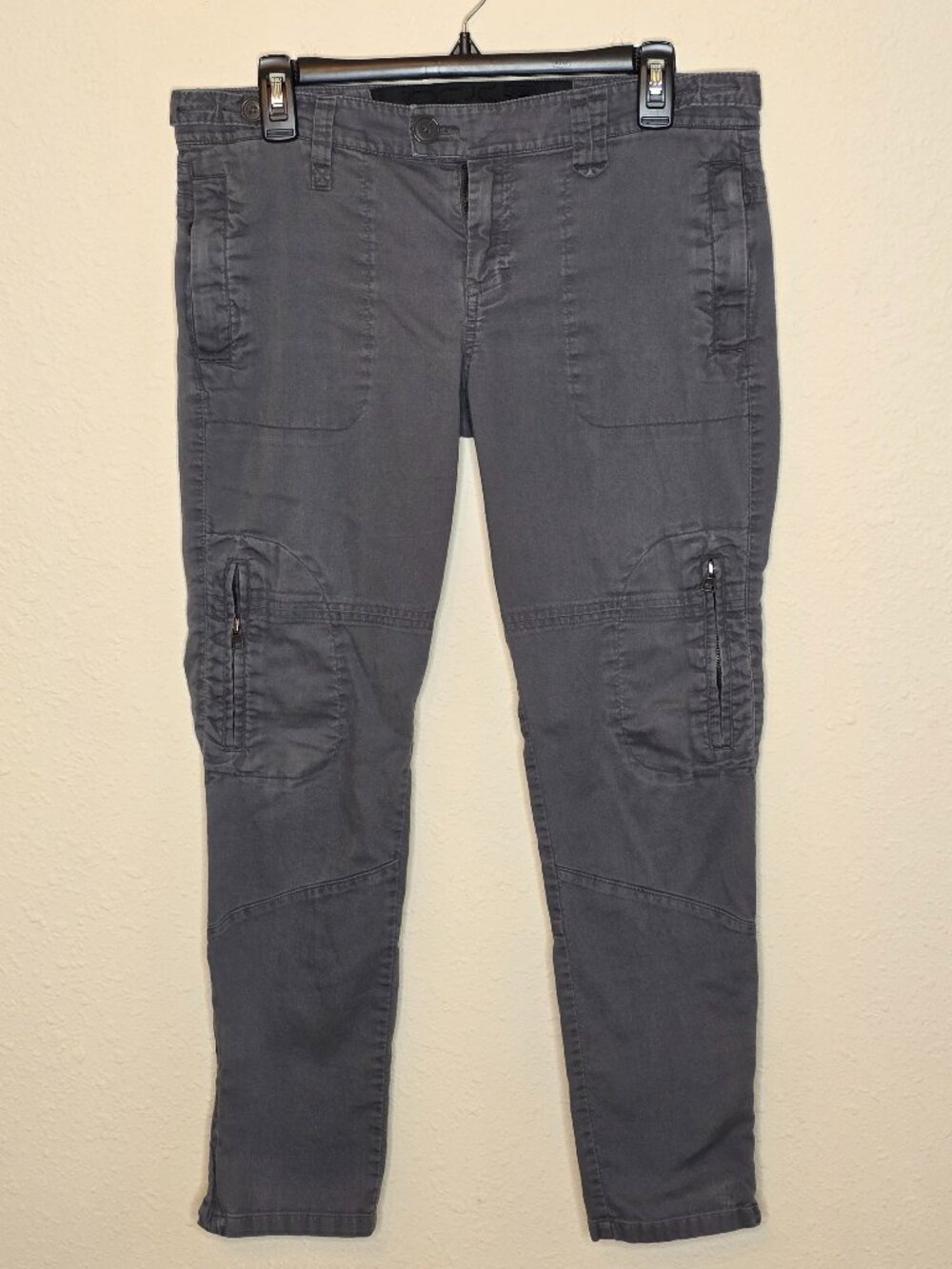 Joe's Jeans Women's Gray Cargo Pants with Zipper Pockets, Size 27" x 27"
